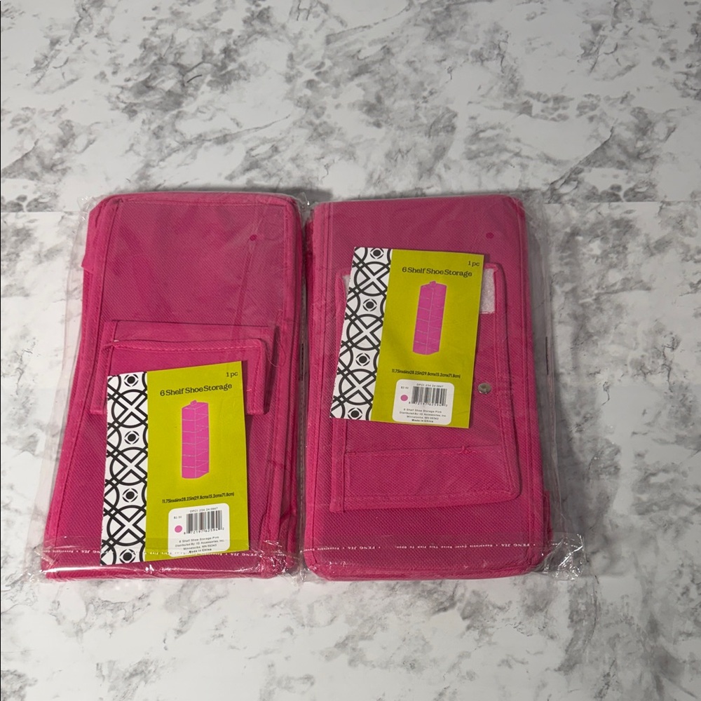 Pink 6 Shelf Storage Organizer Set of 2